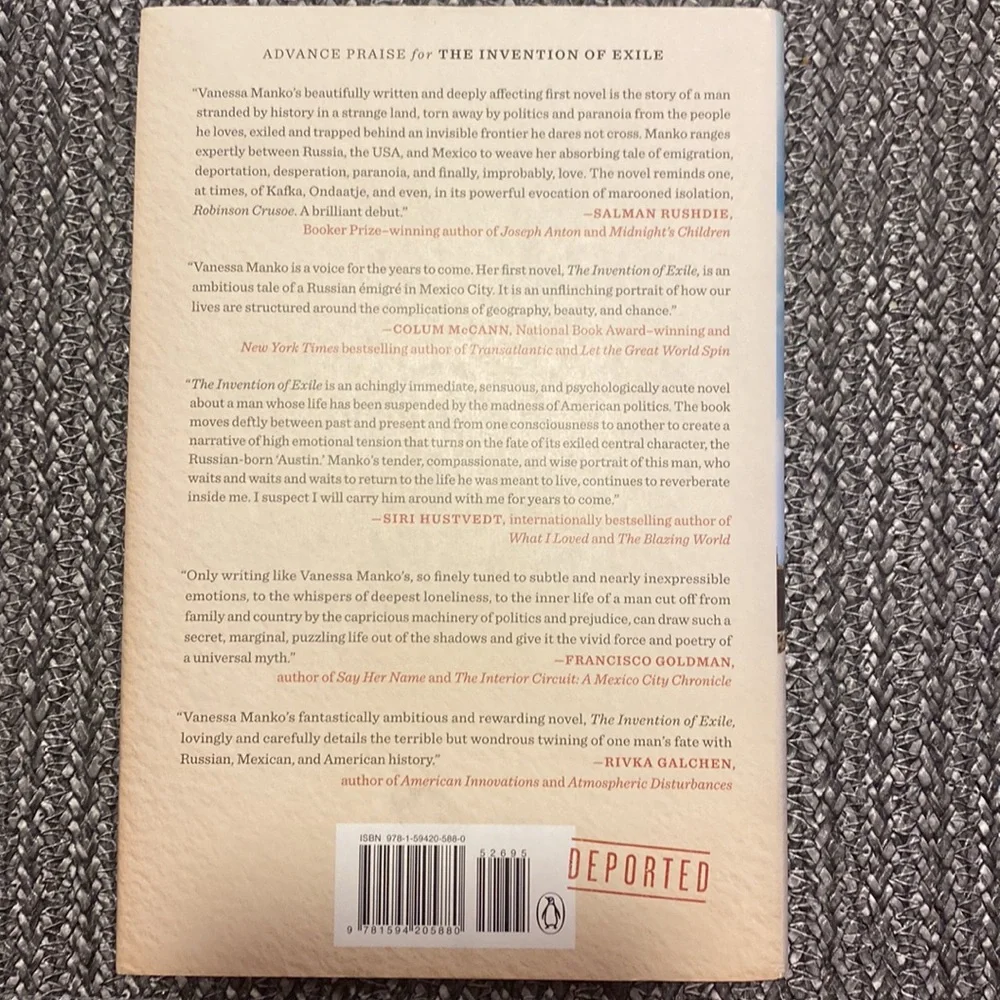 The Invention of Exile Book by Vanessa Manko